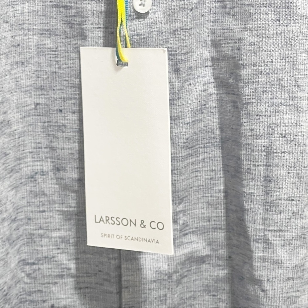 LARSSON & CO SPIRIT OF SCANDINAVIA Men’s Blue Short Sleeve Button Up Shirt M - Picture 6 of 10